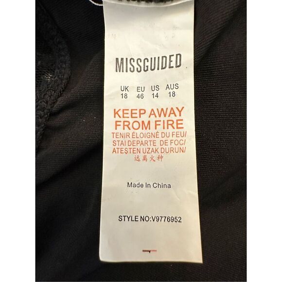 Missguided Surplice Wrap Long Sleeve Back Zip Sequin Jumpsuit Black Medium - Picture 8 of 11